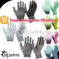 SRSAFETY 13G PU de nylon tejida Palma de Palma de trabajo de seguridad de trabajo PU guantes